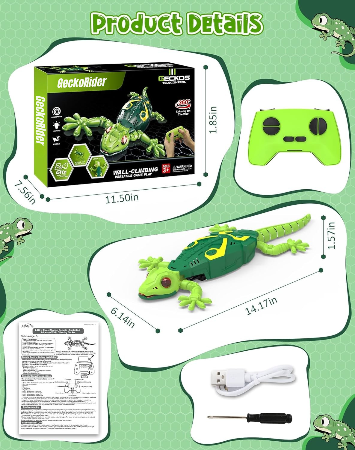 GeckoRider Wall Crawling Lizard