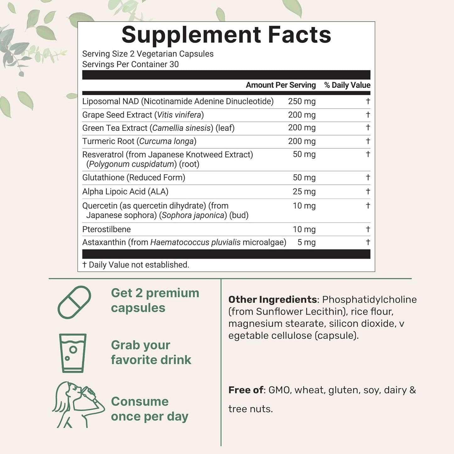 Micro Vital Ingridients Liposomal NAD+